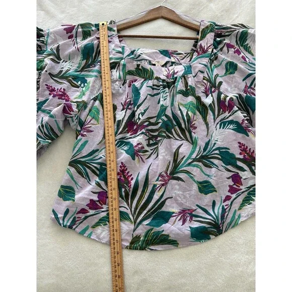 Terra & Sky Shirt Size 2X Plus Tropical Blouse Flowy Lightweight Island Resort - Picture 4 of 10
